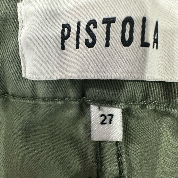 Pistola Green Cargo Pants Sturdy Cotton Blend Tammy High Rise Patchwork Size 27 - Picture 2 of 7